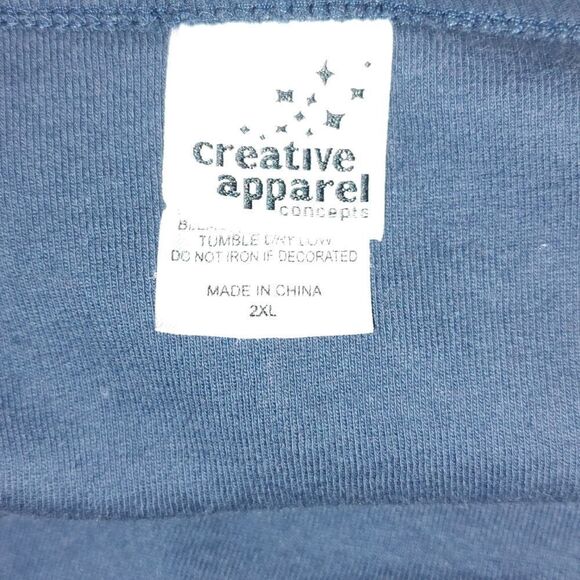 Creative Apparel navy Alaska 3/4 sleeve double printed side shirt Sz 2XL - Picture 4 of 4